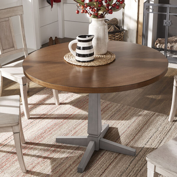 Anna Gray Round Two-Tone Dining Table, image 4